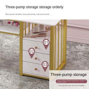 Mesa de Arte de uñas de metal rectangular moderna pequeña de doble capa con corazón Ins pata de gallo para maquillaje de niñas en apartamentos pequeños - Product Image 5