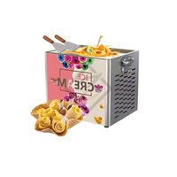 Machine à rouleaux de crème glacée à haute productivité, machine à crème glacée roulée avec kit complet pour la préparation de crème glacée roulée