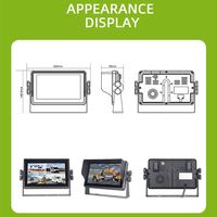 OEM/ODM Moniteur de voiture 7 pouces à écran quadruple, compatible PAL/NTSC, grand angle de vision RGB, caméra de recul rabattable, fourni par l'usine