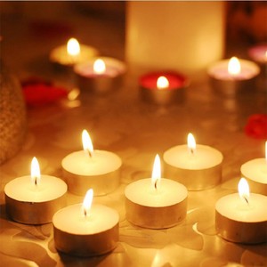 Velas de té redondas sin humo con 4 horas de duración para bodas, té caliente - Product Image 1