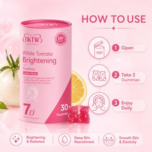 OKTW Ready Stock Wholesale White <b>Tomato</b> chewable gummy supplement ceramide skin brightening Private Label Glow - Product Image 6
