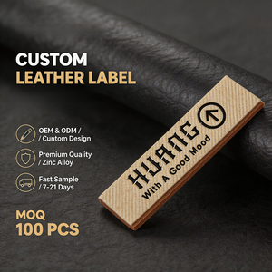 Custom Brand Logo Metal PU Leather Label for Sweat Pants Boater <b>Hats</b> Storage Pouches Cotton <b>Scarves</b> Leather Boots - Product Image 1