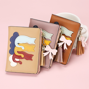 Cute Cat Women Girls Small Bifold Wallets PU Leather Zipper Waterproof Card Holder Multi-Card Slot Clutch <b>Purse</b> - Product Image 1