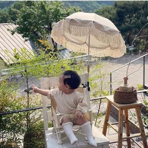 Современный Корейский детский пляжный стул зонтик с кисточкой уличный солнцезащитный реквизит для фотосъемки зонтик для ребенка - Product Image 3