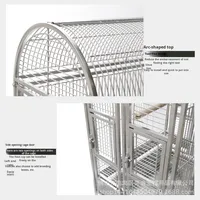 Cage à oiseaux surdimensionnée en acier inoxydable 304 pour perroquets de grande race, motif uni, fermeture à bouton, écologique, pour utilisation en direct, emballage en caisse