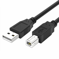 Câble d'imprimante USB 2.0 Type A vers Type B, port carré mâle, anneau magnétique, blindage en feuille d'aluminium pour scanner, machine à fax, copieur