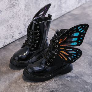 Children's Short <b>Boots</b> <b>Spring</b> and Autumn New Girls Wings Fashion Colour Short <b>Boots</b> Girls Silver Princess <b>Boots</b> - Product Image 6