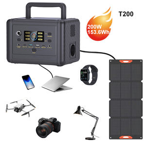 Mini Estación de Energía Portátil de 200W 153.6Wh con Batería LiFePO4, Más de 3000 Ciclos, Luz LED para Cámaras, Drones y Camping al Aire Libre - Product Image 1