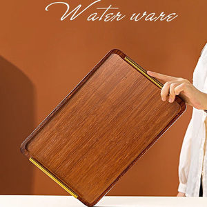 ถาดเสิร์ฟลายไม้พร้อมหูจับ วัสดุไม้ไผ่ สำหรับใช้ในบ้าน ใส่ชาและขนม - Product Image 2