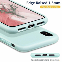 Coque de Protection Liquide en Silicone Gel Couleur Unie pour iPhone 14 15 Pro Max XS 8 7 6 6s Plus 12 12 Mini 16 Pro Max