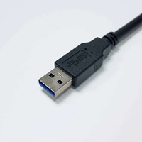 كابل تمديد USB 3.0 من النوع A ذكر إلى Micro B أنثى مع تثبيت لوحي مزدوج بالبراغي وحبل تثبيت للخزانة