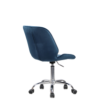 Chaise de bureau pivotante moderne en velours avec hauteur réglable et base rotative, structure en métal