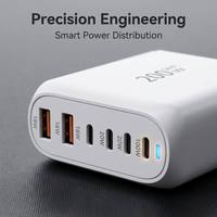 Cargador de Pared Rápido Portátil GaN de 200W con 5 Puertos, Cargador Multi-Dispositivo PD QC para Laptops de Juegos, MacBook, iPhone, Teléfonos Android