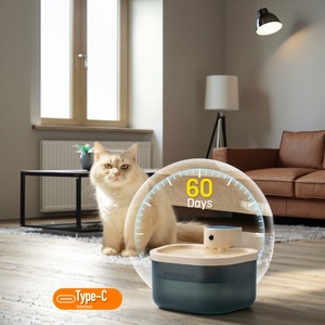Fontaine à eau automatique pour animaux de compagnie, distributeur portable de 2,5 L, bol à eau transparent en plastique pour chats, chiens, petits animaux - Product Image 2