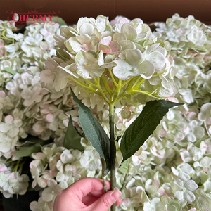 Fiori Artificiali di Ortensia Verde Sfumato in Seta, Grandi Teste di Ortensia Finta per Matrimoni Rustici e Decorazioni per la Casa - Product Image 5