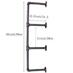 <span class=keywords><strong>Kit</strong></span> d'<span class=keywords><strong>étagère</strong></span>s industrielles en <span class=keywords><strong>tuyaux</strong></span> DIY à 4 niveaux, <span class=keywords><strong>étagère</strong></span> murale suspendue, <span class=keywords><strong>étagère</strong></span>s ouvertes en <span class=keywords><strong>tuyaux</strong></span>, noir - Product Image 6