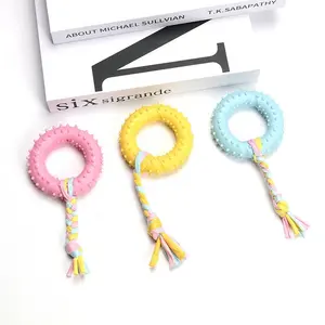 TPR popular bite resistant pet toy set wholesale dog tooth brush cotton rope chew dog toy molar stick