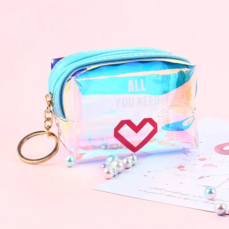 Fashion Wholesale Hot Sale Small Pvc Coin Purse,Coin Bag,Plastic Coin Pouch With Keyring
