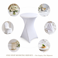 Housse de table cocktail en spandex haute élasticité, extensible et ajustée, avec poches pour pieds en forme de sablier, 19 couleurs, pour mariage, événement, bar, réutilisable