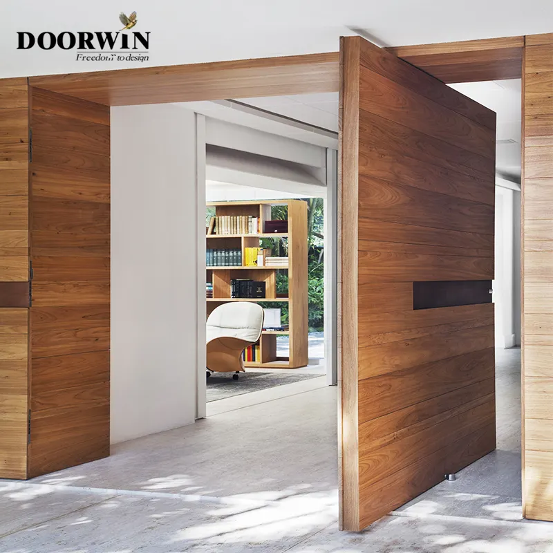 Doorwin modern entrance door security front wood door for home and office and American style custom colours exterior entry door
