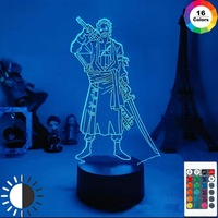 Prix de gros Lampe d'anime 3D unique Service personnalisé 16 couleurs Télécommande Lumière de nuit décorative pour table de chevet