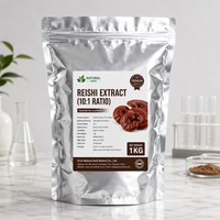 Extrait de champignon Reishi pur naturel en poudre, 30% de polysaccharides, double extraction, qualité alimentaire, complément alimentaire