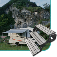 JDA-Escalier manuel pliable en alliage d'aluminium pour camping-car, camping-car, caravane, camping-car, trois marches