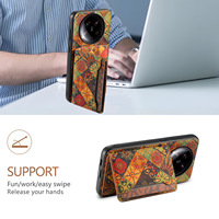Étui de téléphone avec support adhésif en liège à motif floral irrégulier, protection antichoc, compatible avec les séries Xiaomi 14 / 13 / Redmi K60