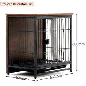 Gabbia per Animali in Legno Massiccio con Caratteristica Traspirante, Casa in Legno e Metallo per Cani, Gatti, Conigli, Criceti con Motivo Animale e Vassoio in Plastica - Product Image 6