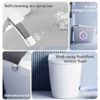 Toilettes intelligentes automatiques au design moderne, une pièce, siège chauffant électrique, autonettoyant, siphon en S, drainage, placard à eau