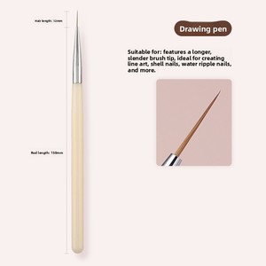 Ensemble de 8 pinceaux à ongles en acrylique blanc laiteux, style japonais, pour le dessin de lignes, le mélange et le gel dégradé - Product Image 4