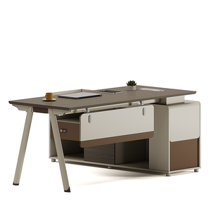 Hiện Đại Thân Thiện Với Môi Gỗ Bệ Văn Phòng Đồ Nội Thất Nhân Viên Máy Tính Bàn Với Tủ Cho Nhân Viên Sử Dụng - Product Image 1