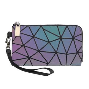 Conjunto de Tres Piezas para Mujer, Bolso Tipo Cubo de Tela PU con Diseño Geométrico de Rombo Luminoso que Cambia de Color, con Cadenas y Correa Individual - Product Image 3