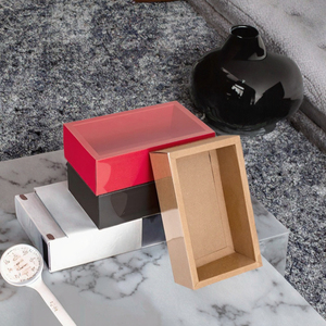 Empty Drawer Packaging Kraft Paper/White/<b>Black</b>+Transparent PVC Stamping Recyclable Customizable Cosmetic <b>Box</b> Cloth Socks Tea - Product Image 3