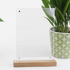 Acrylic gỗ khung ảnh từ với sồi cơ sở phong cách máy tính để bàn <span class=keywords><strong>Rack</strong></span> hiển thị - Product Image 2