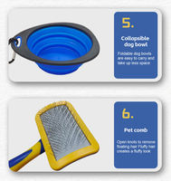 Kit de toilettage pour chien 8-en-1 avec coupe-ongles pour animaux, brosse pour chien, ciseaux pour chien, brosse à dents, bol