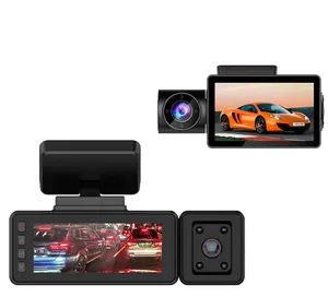 Câmera de 3 canais dashcam para carro, para carro fhd 1080p 3.16 ips, gravador de vídeo, gps