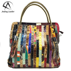Bolso de Hombro Retro de Moda Andong para Mujer, Bolso de Mano de Cuero Vacuno Genuino con Color Desgastado, Bolsos Tote para Mujer - Product Image 1