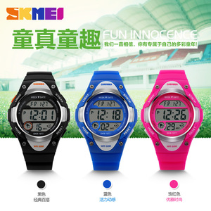 Skmei Digital Watch Skm-1077 Pink Kids Sport Watch With Light And Alarm Waterproof 50M - Product Image 4