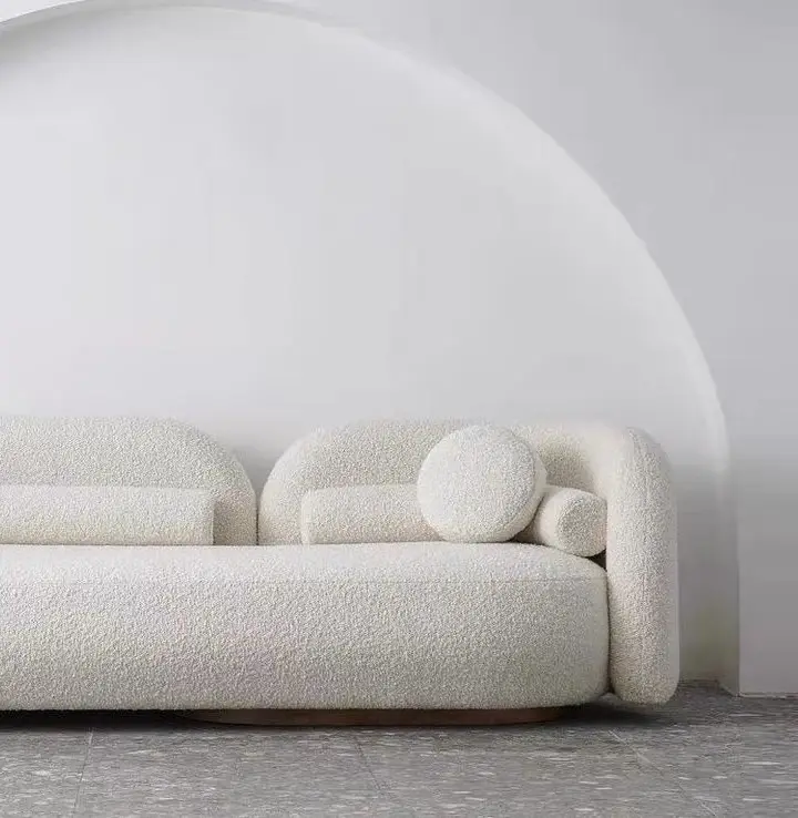 モジュラーファブリックL字型コーナーソファソファ左寝椅子ホワイトベルベットモダンセクショナルソファ
