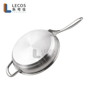 Poêles à frire LECOS en gros pour muffins et crêpes, en acier inoxydable antiadhésif, compatibles induction, avec poignées anti-chaleur, en vrac - Product Image 4