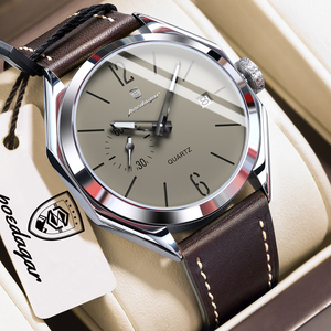 POEDAGAR 689 <span class=keywords><strong>Orologio</strong></span> al Quarzo da Uomo, Quadrante Geometrico di Lusso, <span class=keywords><strong>Cinturino</strong></span> <span class=keywords><strong>in</strong></span> <span class=keywords><strong>Pelle</strong></span>, Impermeabile, Casual, Vendita all'Ingrosso - Product Image 1