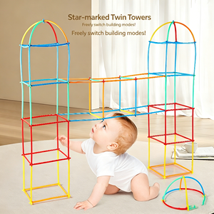 Blocchi <span class=keywords><strong>di</strong></span> Costruzione in Tubi Morbidi <span class=keywords><strong>di</strong></span> Paglia per Bambini, Giocattoli Creativi per l'Insegnamento all'Asilo, Giochi <span class=keywords><strong>di</strong></span> Costruzione e Assemblaggio in PE Moderno - Product Image 3