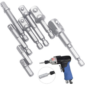 Hex Shank To Square Adapter Rod 1/2 1/4 3/8 Socket Head Extension Bar Tool Drill Adapter Set 8Pc Carbon Steel - Product Image 3