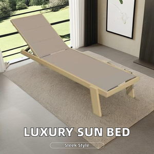 سرير صالة فاخر حديث بسيط بإطار من الألومنيوم ، سرير صغير في الهواء الطلق لحديقة حمام سباحة للاسترخاء في الشمس للفنادق - Product Image 3