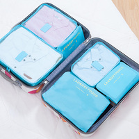 Pochette à linge, logo privé personnalisé, accessoires de voyage, ensemble de cubes d'emballage à compression, 6 pièces, pièces