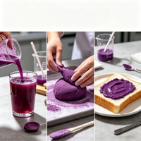 Poudre d'UBE de qualité alimentaire OEM/ODM (extraction par solvant) – Extrait pur d'UBE issu du fruit, disponible en emballage bouteille/fût/canette