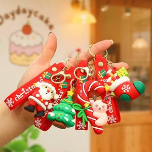 พวงกุญแจรูปกวางการ์ตูนน่ารัก ตุ๊กตาหิมะ ผู้หญิง 3 มิติ พวงกุญแจซานต้าสุดน่ารัก พวงกุญแจต้นคริสต์มาส PVC - Product Image 6
