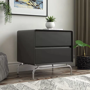 Table de chevet WISEMAX de style nordique pour salon, en forme de cube, en panneaux de particules, en contreplaqué blanc, avec rangement, 4 pieds en métal, <span class=keywords><strong>support</strong></span> <span class=keywords><strong>mural</strong></span> pour télévision - Product Image 4