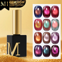 Nouveau Gel Ongles Effet Œil de Chat Pastel Printanier Sans TPO Non Toxique 4D Pailleté Verre Magnétique Cristal Gelée pour Nail Art